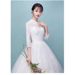 Ld6  2018秋冬新款高領一字肩長袖韓版公主顯瘦新娘結婚輕婚紗