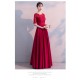 eg36 新娘敬酒服2018新款孕婦顯瘦優雅長款結婚晚禮服女圓領回門服秋季