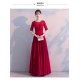 eg36 新娘敬酒服2018新款孕婦顯瘦優雅長款結婚晚禮服女圓領回門服秋季
